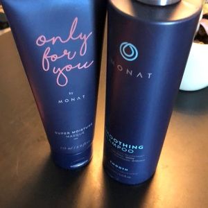 Monat shampoo and super moisture mask.